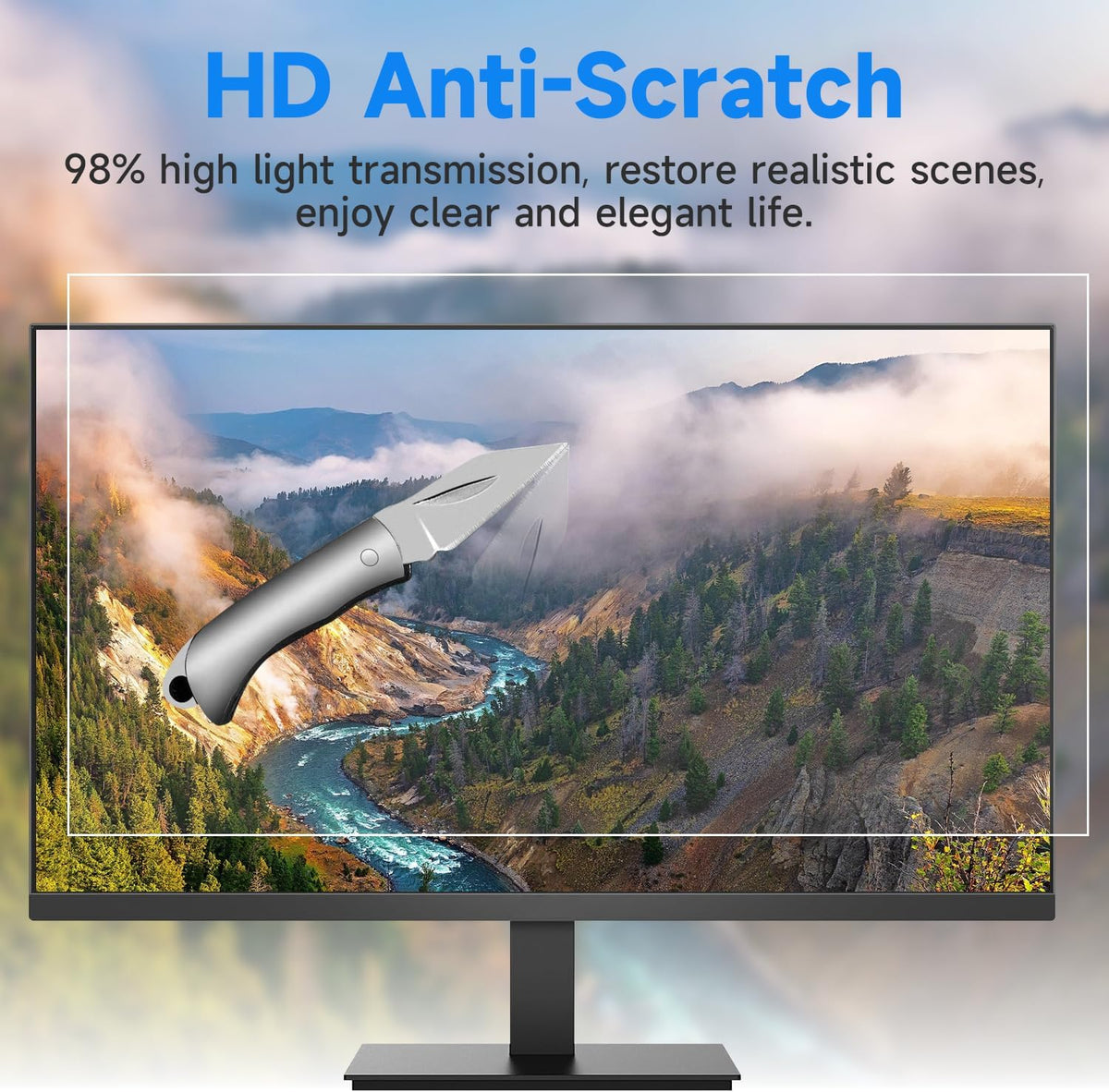 2 Pack 22 Inch 16:10 Display Anti Glare Screen Protector, Eye Protection Anti Scratch Matte Anti Glare Film for 22'' Computer Monitor