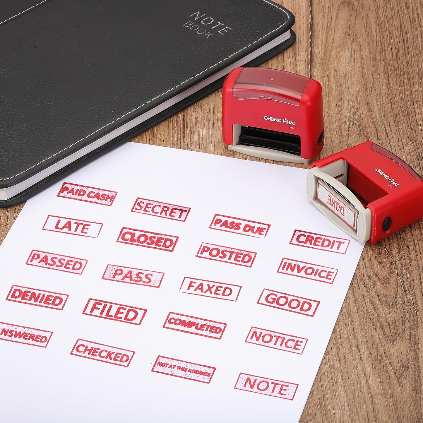 YOKIVE Payment Due Upon Receipt Self Inking Rubber Stamp, Office Ink Business Stamp for Office Documents, Paperwork, Warehouse, Label (Red)