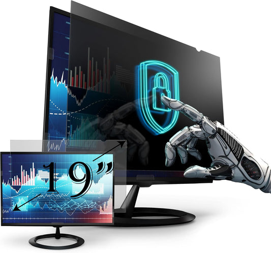[2 Pack] Premium Privacy Screen Filter for 19 Inches Desktop Computer Widescreen Monitor with Aspect Ratio 16:10. Anti Glare and Anti Blue Light Protection