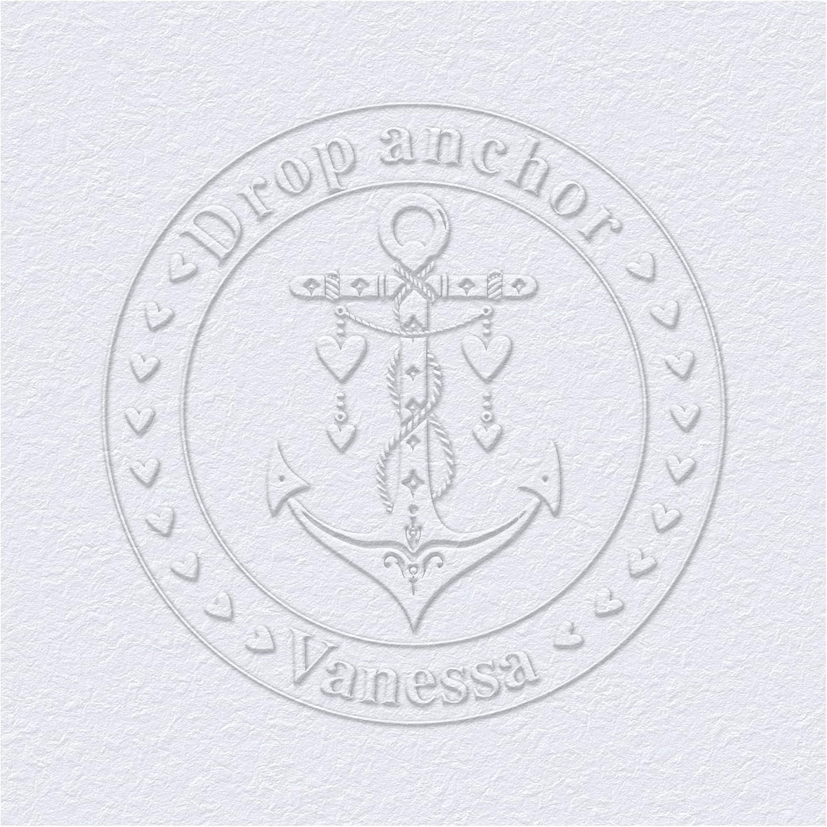 Custom The Library of Embossers Stamps Nautical Theme Color Self-Inking Stamp with Your Name & Design Ship Anchor Great for Personalized Books