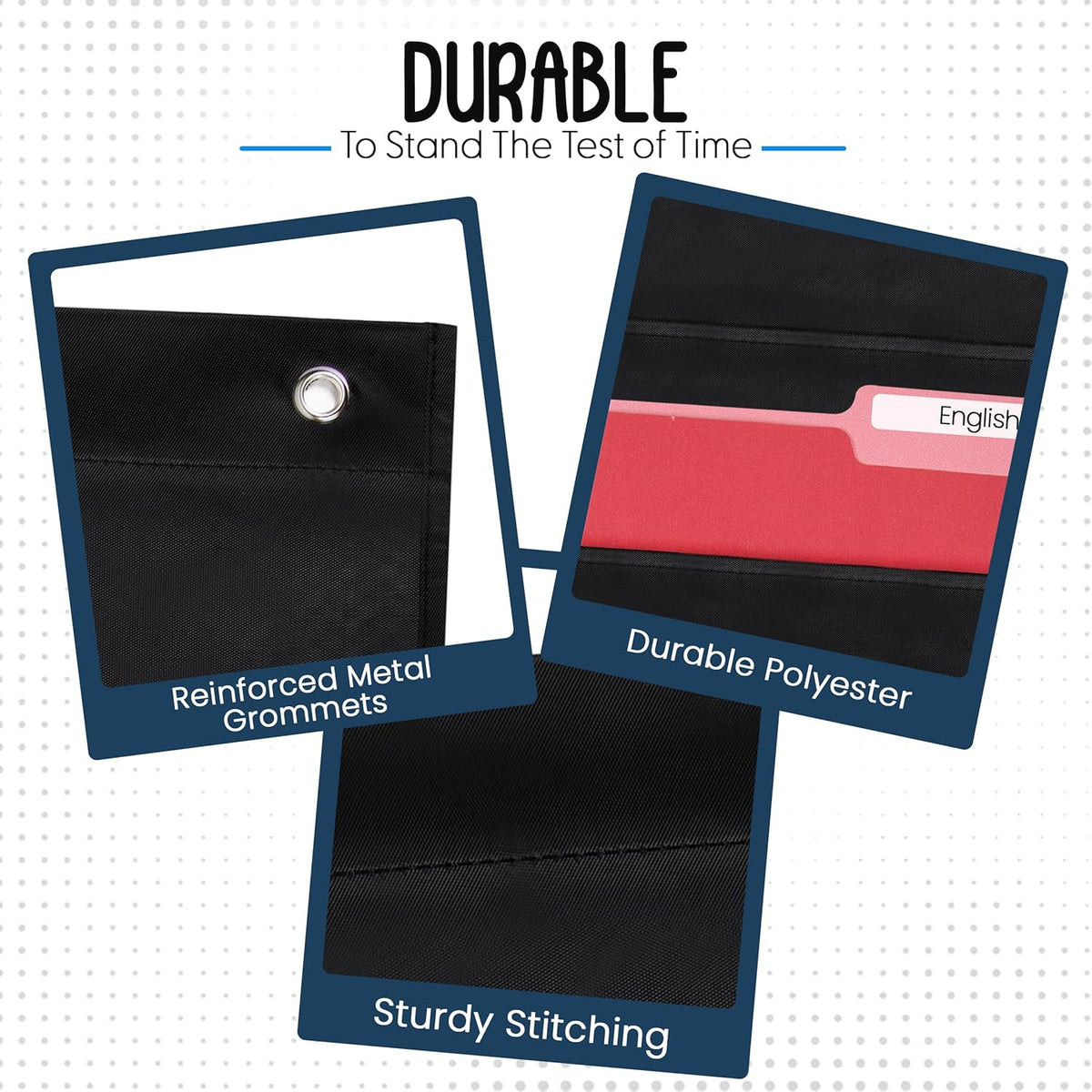 Essex Wares - 1 Pocket File Pocket Chart, Black - Versatile Wall Hanging File Folder Organizer for Classroom, Office, Home, and More - Wall Folder Organizer - Single Pocket