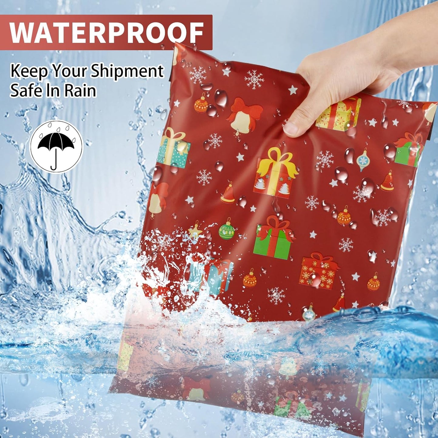 Oududianzi Christmas Poly Mailers 10x13, 50Pack Shipping Bags, Mailers Poly Bags, Holiday Polymailers Christmas Packaging Gift Bags for Online and Offline Small Bussiness
