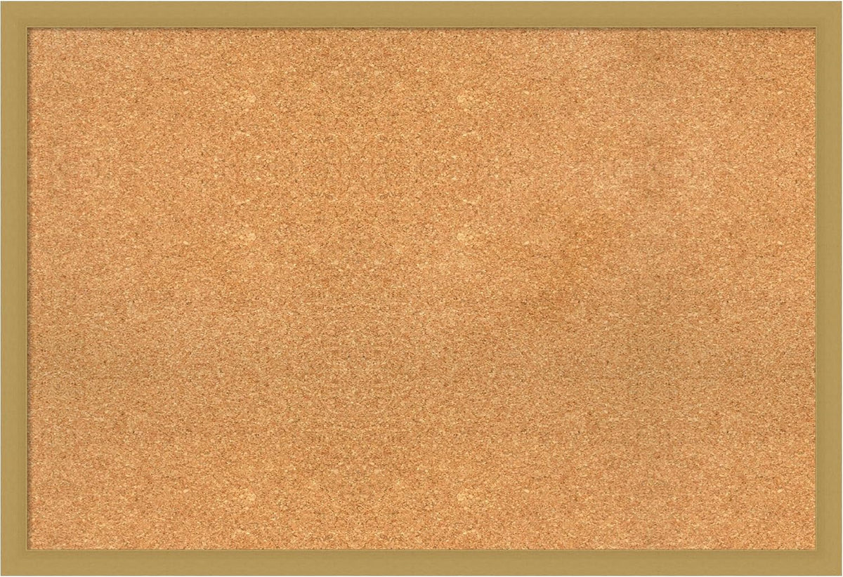 Amanti Art Natural Cork Board for Wall, 26x38 Vision Board with Gold Frame, Large Corkboard Office Decor for Home Organization, Casual Corkboard Pinboard to display items for home organization
