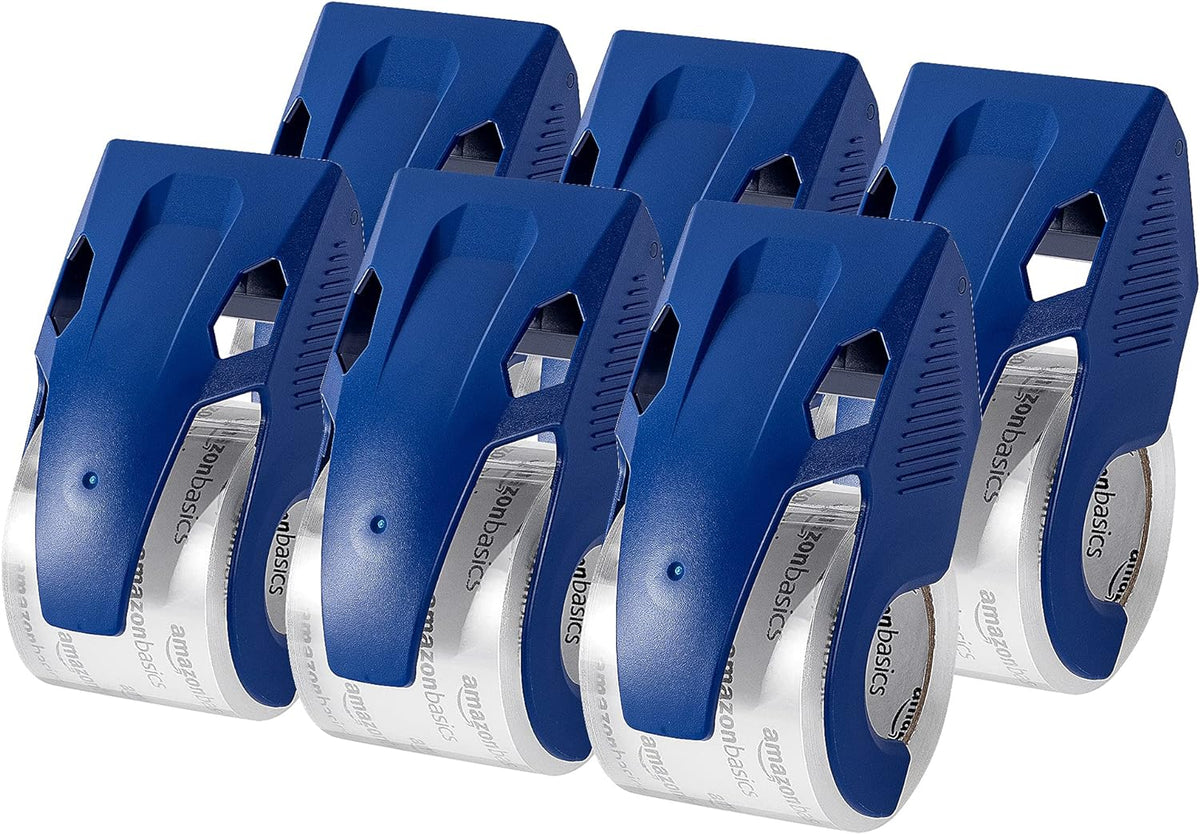 Amazon Basics Heavy Duty Packaging Tape with Dispenser for Shipping, Moving and Storing, 1.88" x 22.2 yds, 6-Pack, 4.33 x 2.64 x 2.36 in