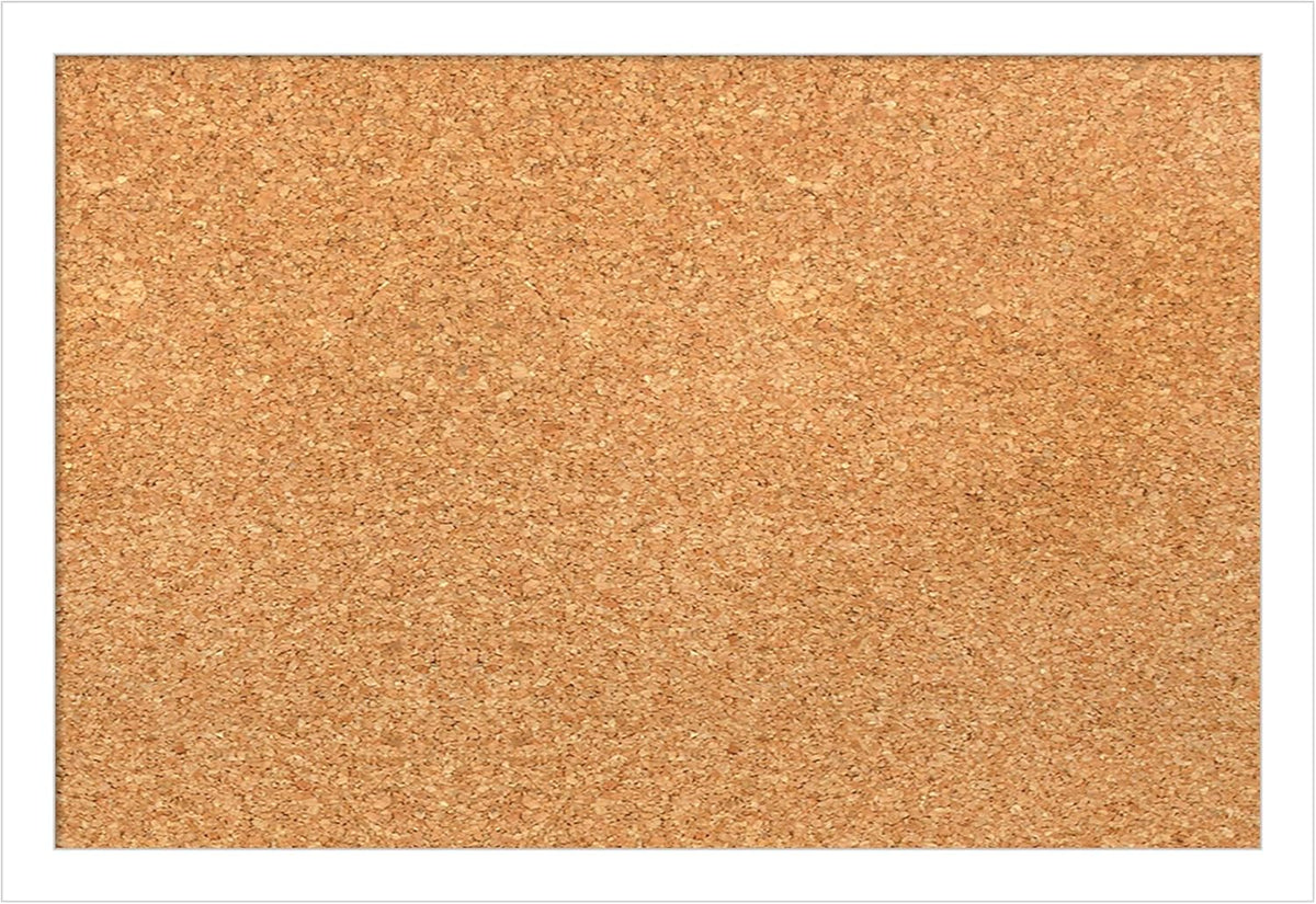 Amanti Art Natural Cork Board for Wall, 13x19 Vision Board with White Frame, Small Corkboard Office Decor for Home Organization, Modern Corkboard Pinboard to Display Items for Home Organization in