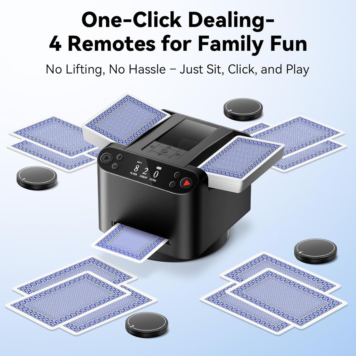Automatic Card Shuffler for 1-2 Decks - Auto Rechargeable Canasta Shuffler Machine - Birthday Gifts for Card Lover Game Nights - Works Great with Texas Hold'em, Blackjack