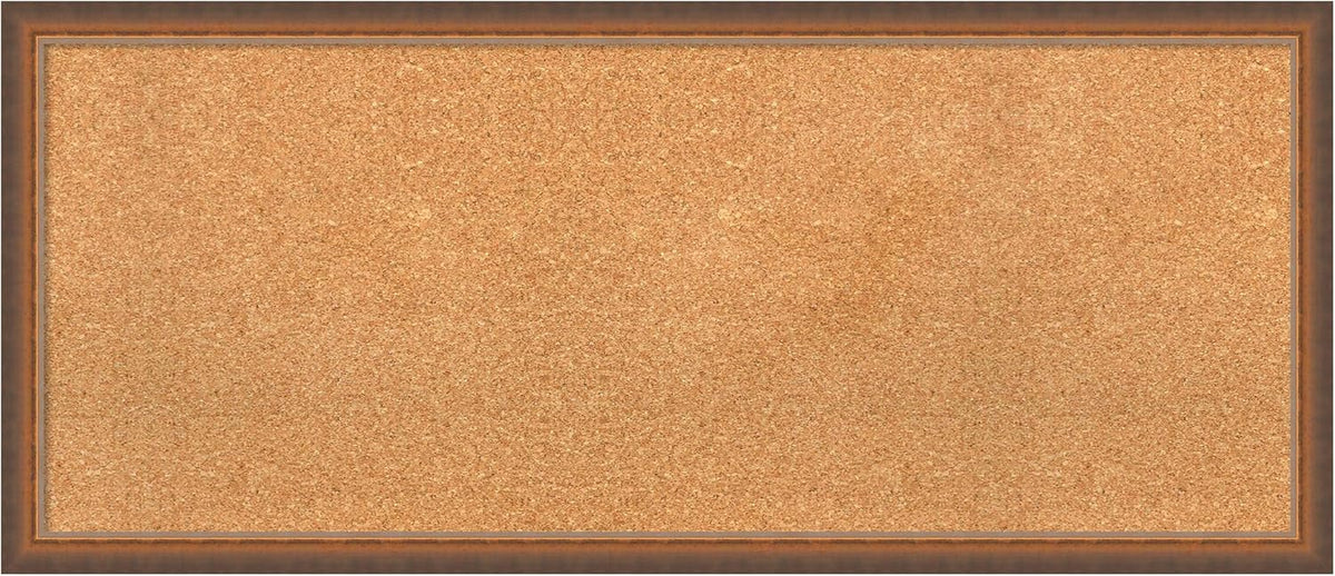 Amanti Art Natural Cork Board for Wall, 18x42 Vision Board with Bronze Frame, Large Corkboard Office Decor for Home Organization, Modern Corkboard Pinboard to Display Items for Home Organization in