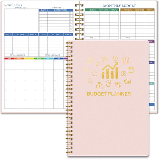 Monthly Budget Planner - 14 Months Undated Financial Planner Organizer Budget Book with Expense and Debt Tracker Notebook to Manage Your Money Effectively, Bill Planner and Organizer