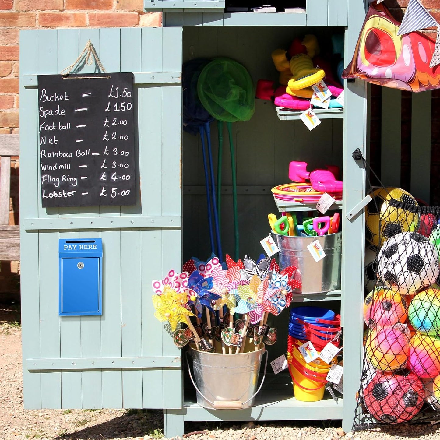Safe Cash Box Money Collection Metal Donation Box with Lock Wall Mount Pre Drilled Mailbox Delivery Ballot for Home Office Outdoor Self Serve Stand(Blue,10.2 x 5.7 x 2.8 Inch)