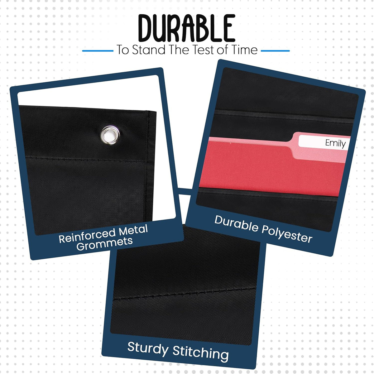 Essex Wares - 20 Pocket File Pocket Chart, Black, 28" Wide x 46" Tall - Versatile Wall Hanging File Folder Organizer for Classroom, Office, Home, and More - Wall Folder Organizer - 20 Pockets
