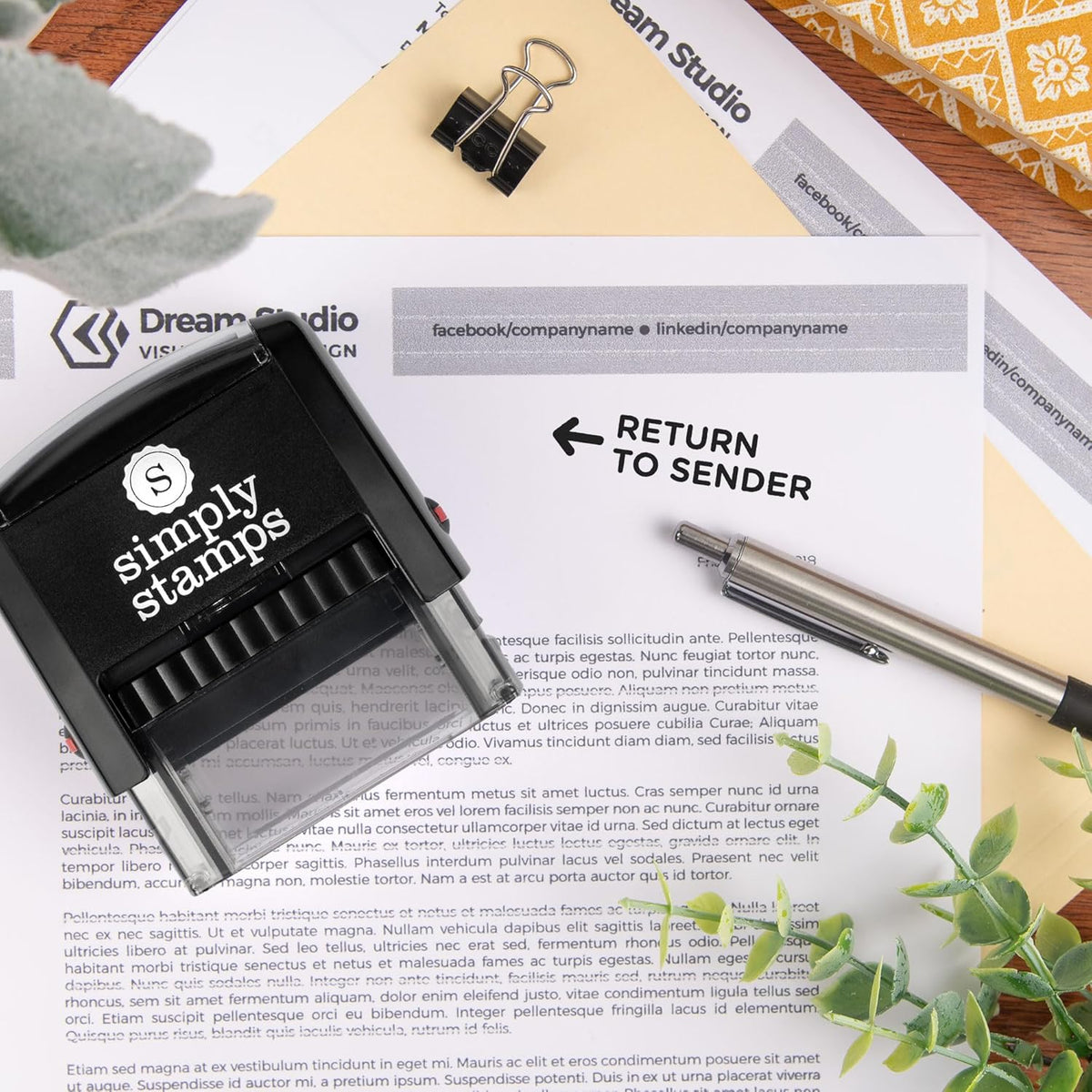 Return to Sender Office Stamp | 4 Different Sizes | 20 Designs | Multiple Color Options | Perfect for Quick Validation of Office Documents (Return to Sender, Medium)
