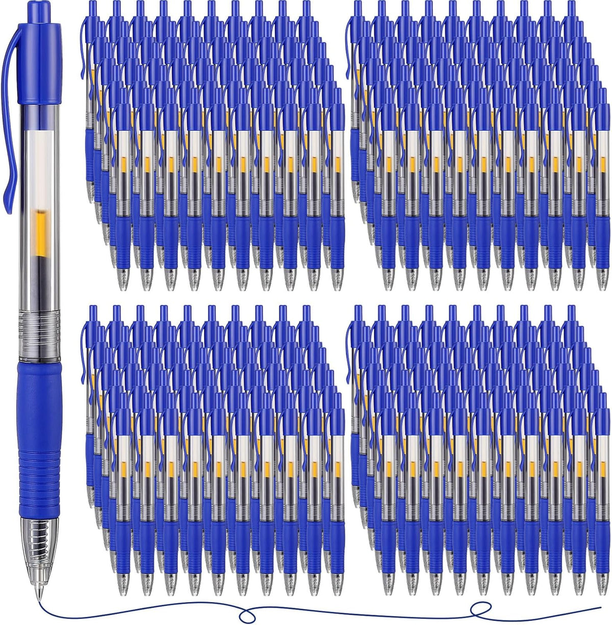 Jetec 250 Pcs Premium Gel Roller Pens Bulk, Fine Point 0.7 mm, Retractable Gel Ink Roller Ball Pens for Writing Journaling Taking Notes Office (Blue)
