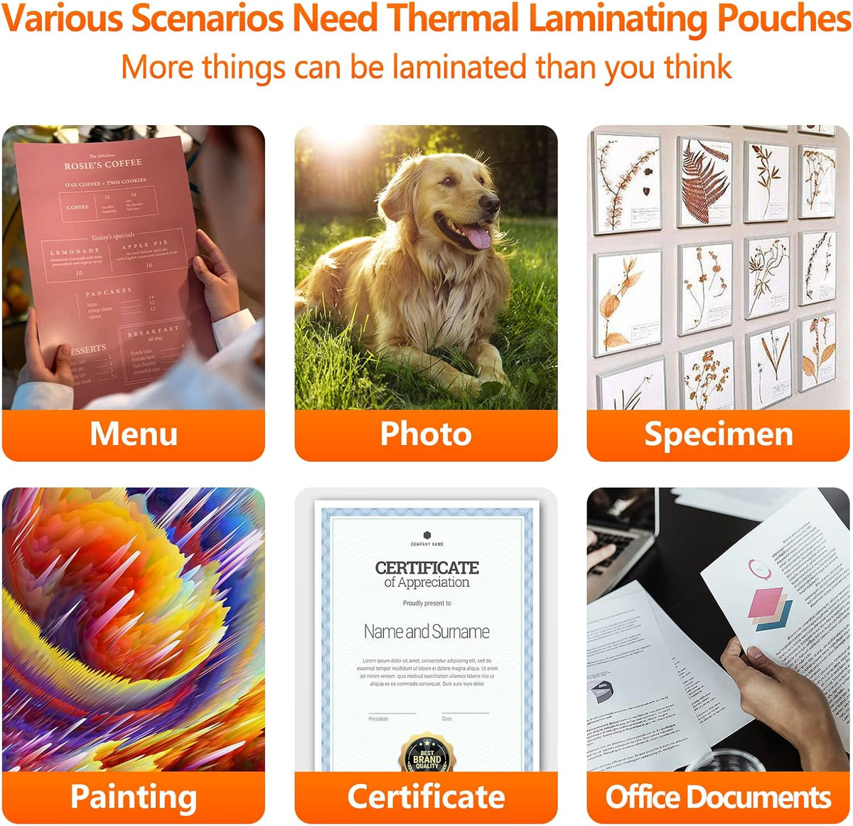 Thermal Laminating Pouches, 9 x 11.5 Inches Laminating Sheets, 3 mil Thick Laminate Sheets, 2000 Pack,Clear