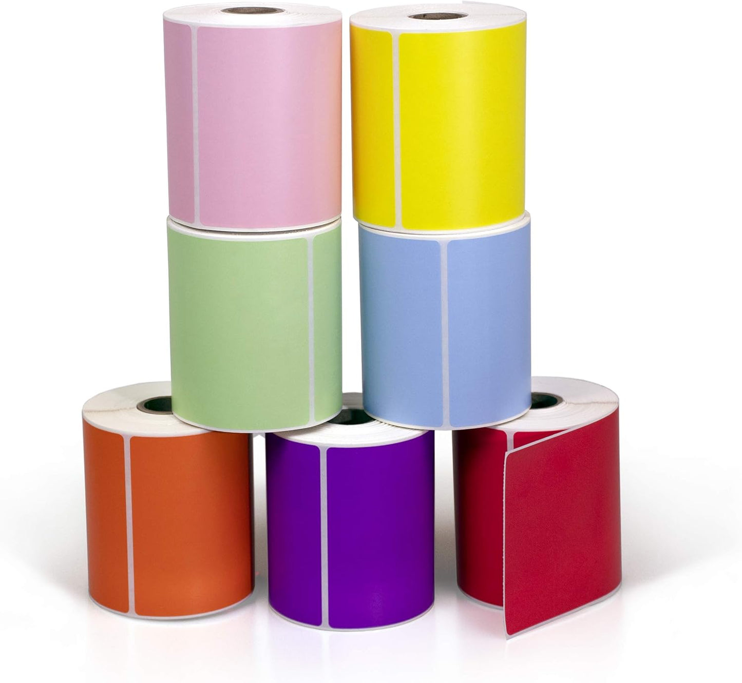 4" X 6" Direct Thermal Perforated Stickers Labels for Shipping Labels, Inventory, and Color Coding - Compatible with Zebra, Rollo, Godex and More (Blue, 12 Rolls)
