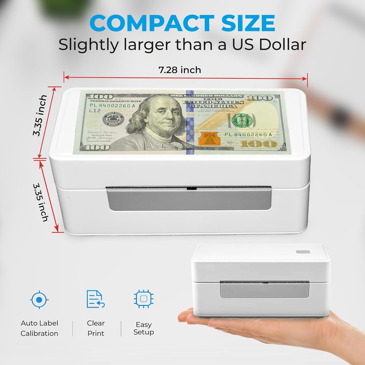 3044C-WF 300 DPI WiFi Shipping Label Printer Label Design Software on Windows, Print Wireless on Windows iPhone/iPad Mac Android UPS FedEx Ebay Shopify Shipstation Fanfold Direct Label