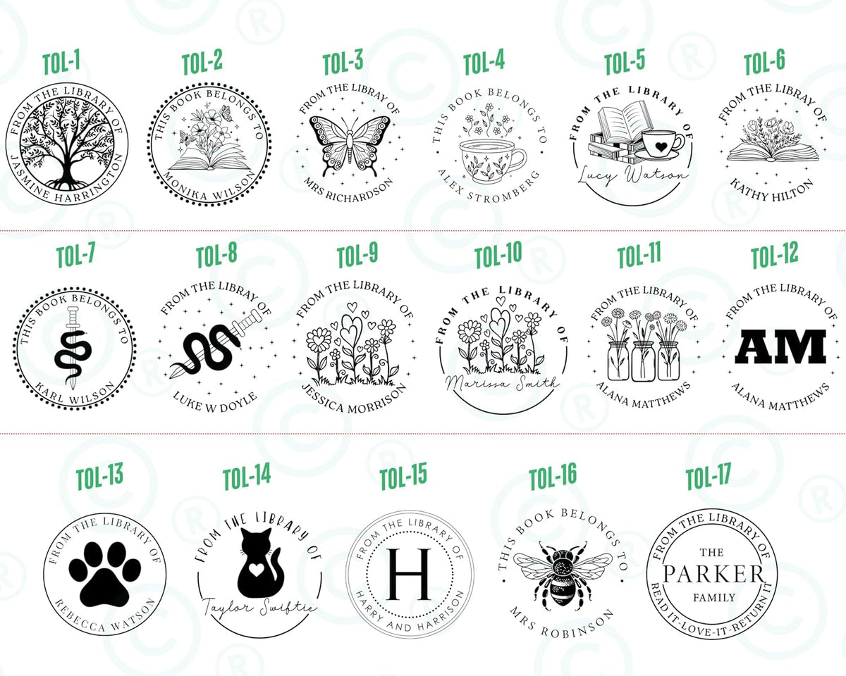 Personalized Book Embosser – Custom Ex Libris Stamp | from The Library of | This Book Belongs to | Custom Name Stamp for Book Lovers, Teachers & Libraries | 1 5/8” Embosser or Rubber Stamp