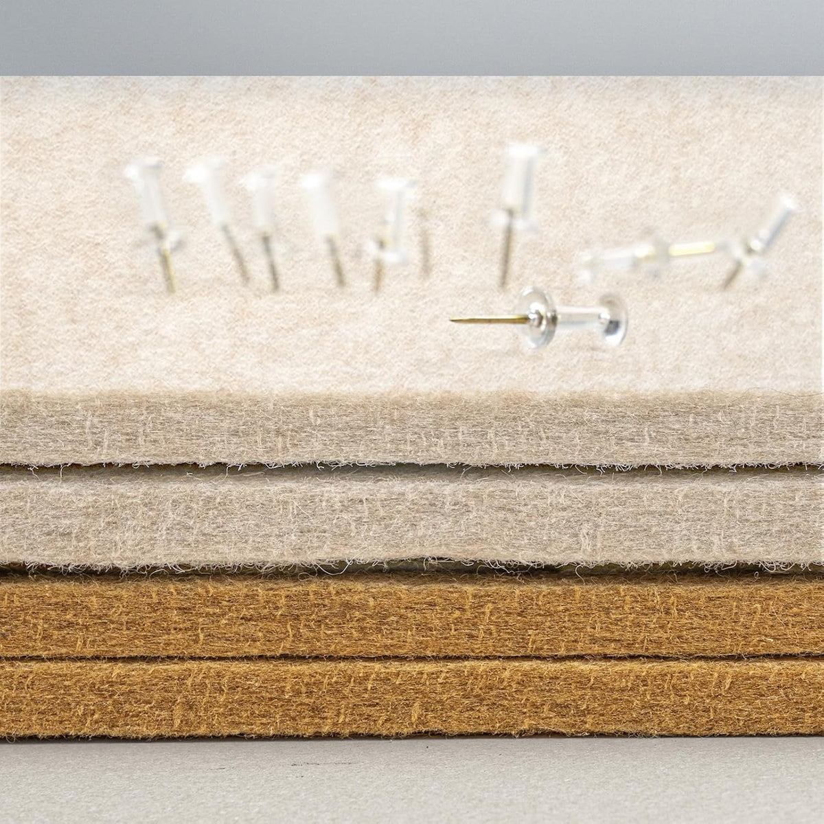 Bulletin Board, 24 x 18 inches Decorative Felt Pin Board, Cork Board Alternative for Wall, Foldable Photo Board with 20 Pushpins - Oatmeal