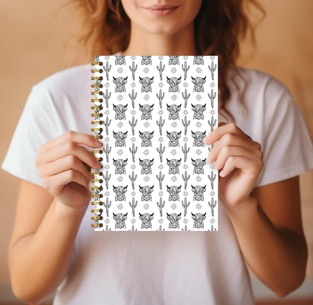 Western Cow Journal Notebook Spiral - Cow Spiral Journal Notebook, Western School Office Supplies, Cow Office Supplies with 164 Pages, Funny Office Gifts, 5.5×8.3