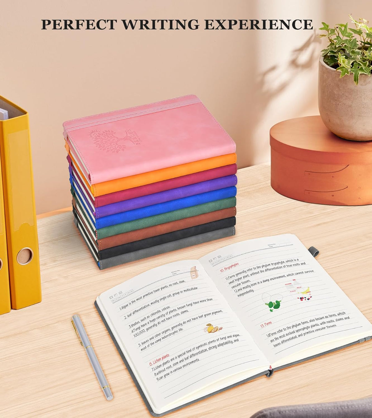 Lined Journal Notebook for Men & Women,200 Pages A5 Hardcover Leather Notebook (5.9"x8.5"), Travel Journal for Work, School, Business Writing, Note Taking, Notepad Diary (Grey)
