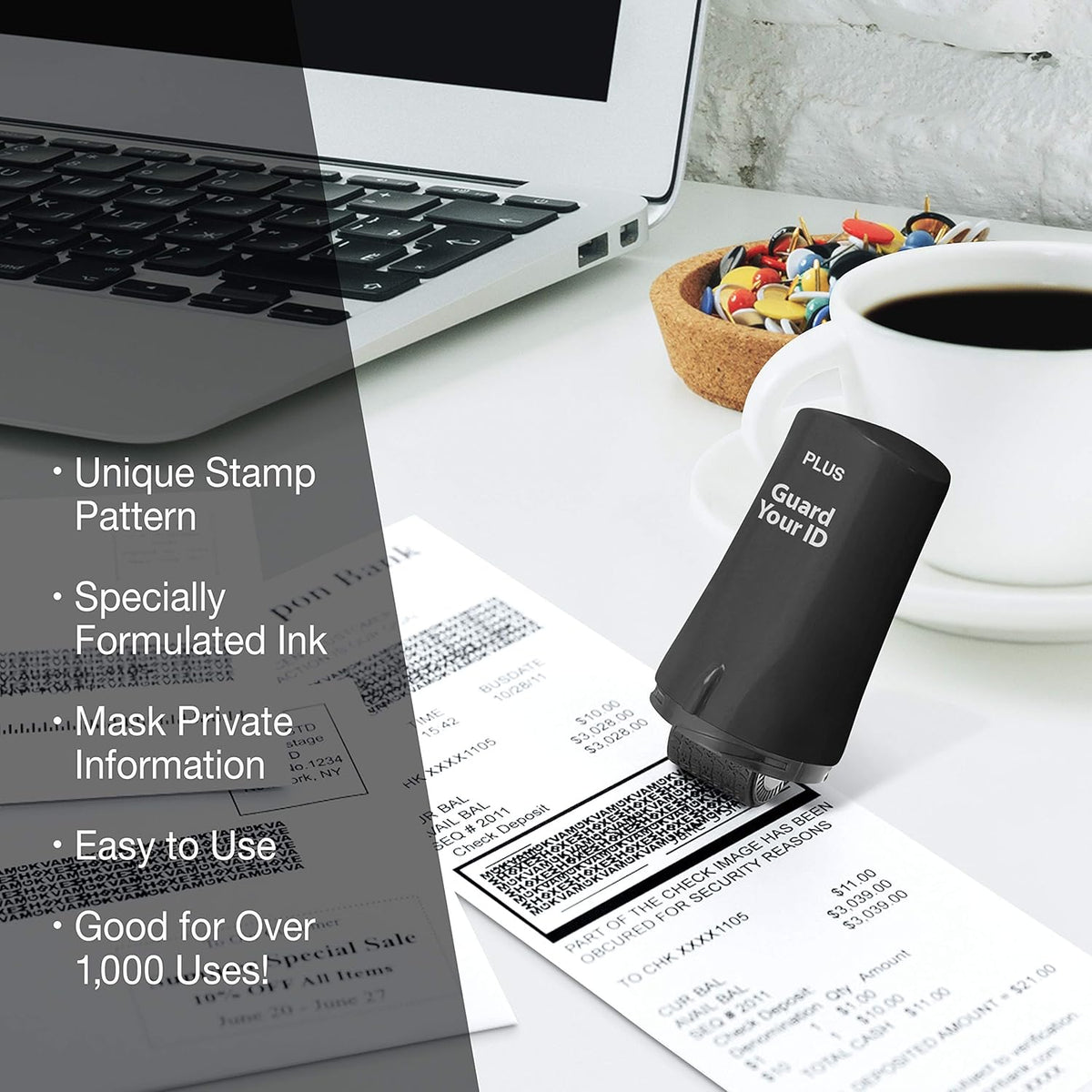 Guard Your ID Advanced Security Roller 2.0 for Identity Theft Prevention Stamping Black