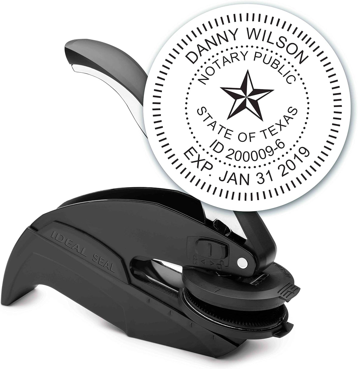 MaxMark Notary Seal Round Embosser for Texas State - Includes Gold Burst Seal Labels (50 Count)