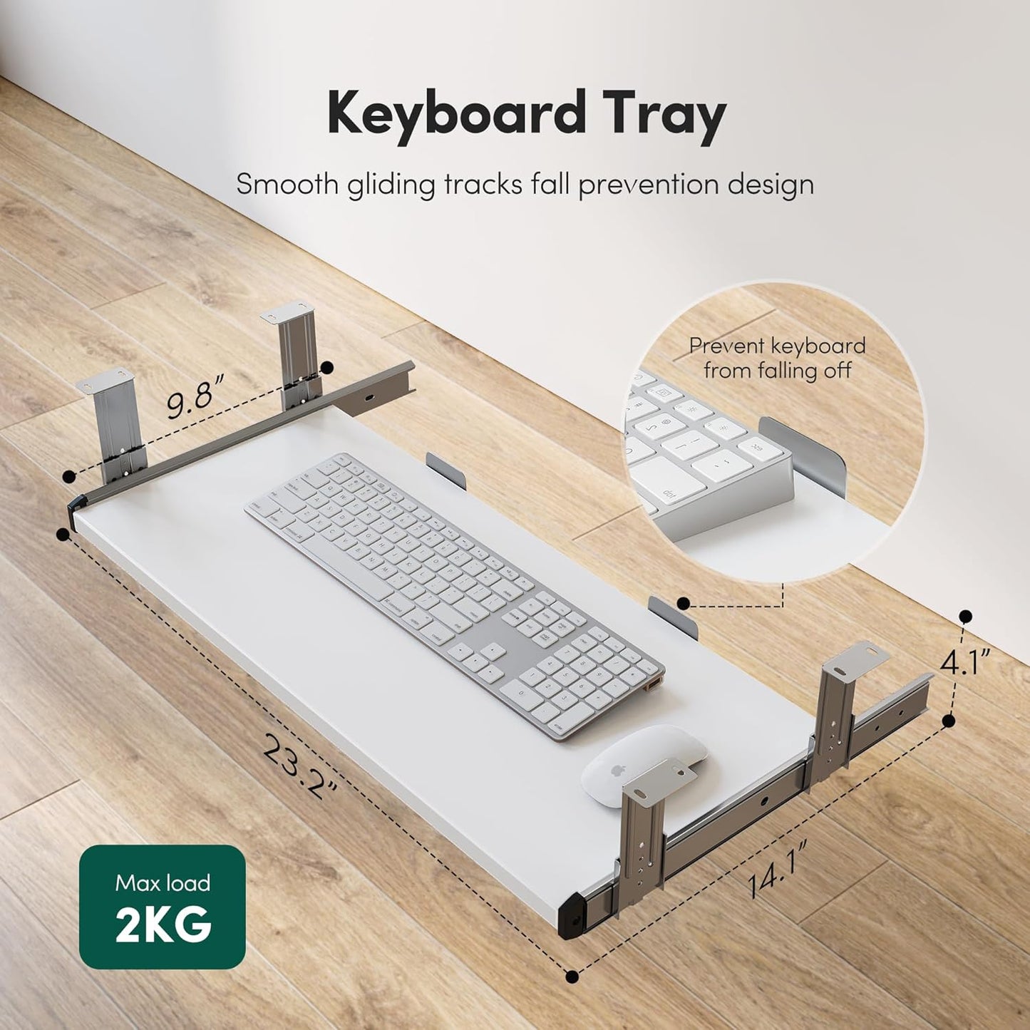 FEZIBO Standing Desk with Keyboard Tray, 48 x 24 Inch Adjustable Height Sit Stand Desk with Memory Presets for Home Office, Ergonomic Computer Workstation, White