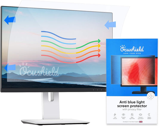 Ocushield 23” (16:10) Premium Anti Blue Light Screen Protector with Privacy Filter for Laptops and Computer Monitors - Anti-Glare - Easy Install - Anti-Fatigue (496 x 310 mm)