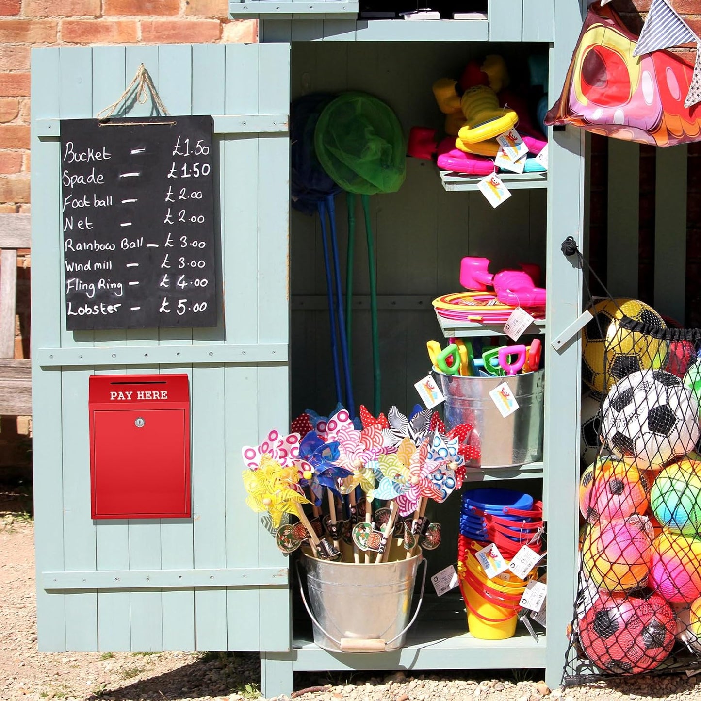 Safe Cash Box Money Collection Metal Donation Box with Lock Wall Mount Pre Drilled Mailbox Delivery Ballot for Home Office Outdoor Self Serve Stand(Red,11.8 x 8.6 x 4.7 Inch)