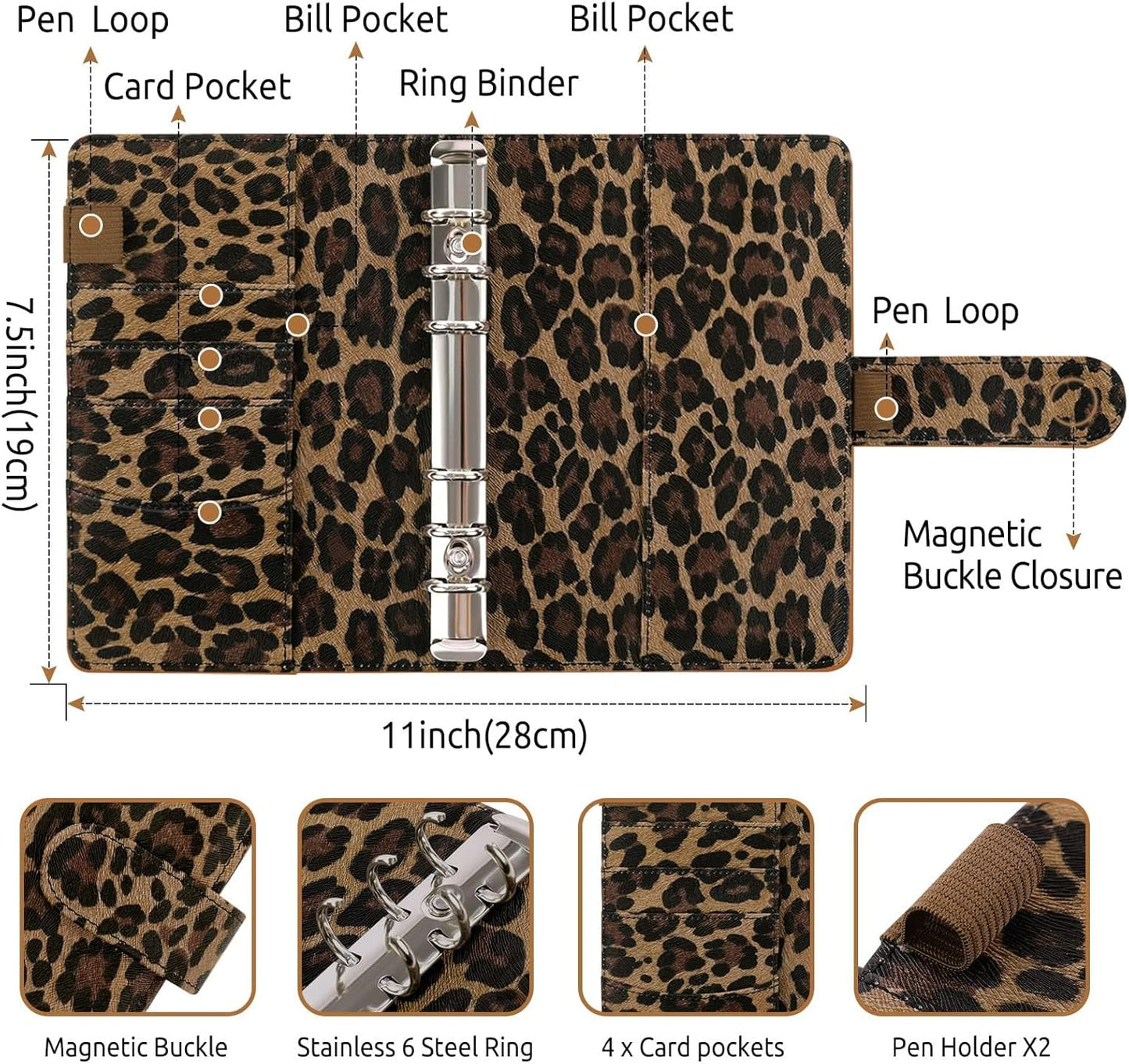 SKYDUE A6 Budget Binder with Zipper Envelopes, Money Organizer for Cash with 12Pcs Expense Budget Sheet & 24Pcs Stickers, Cash Envelopes for Budgeting and Saving
