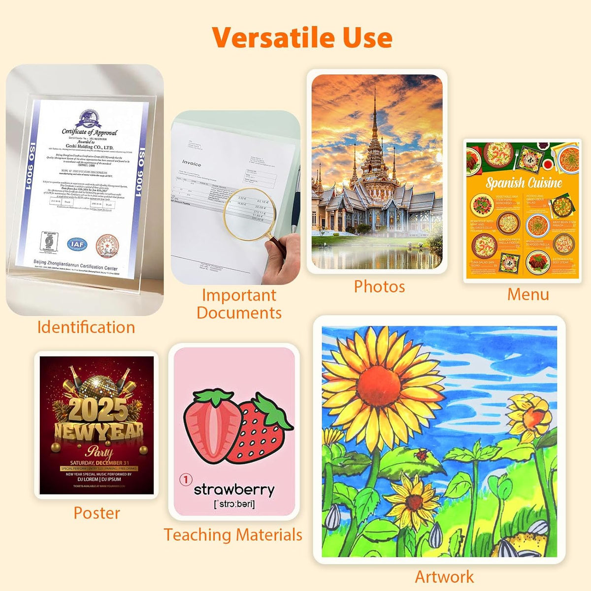 Laminating Sheets 100 Pack, 3 Mil Clear A4 Thermal Laminate Pouches, 8.7 x 11.9-inch Lamination Sheet, Laminator Plastic Paper Hold 8.5 x 11 inch, Suitable for Paper/Photo/Card/Notecard