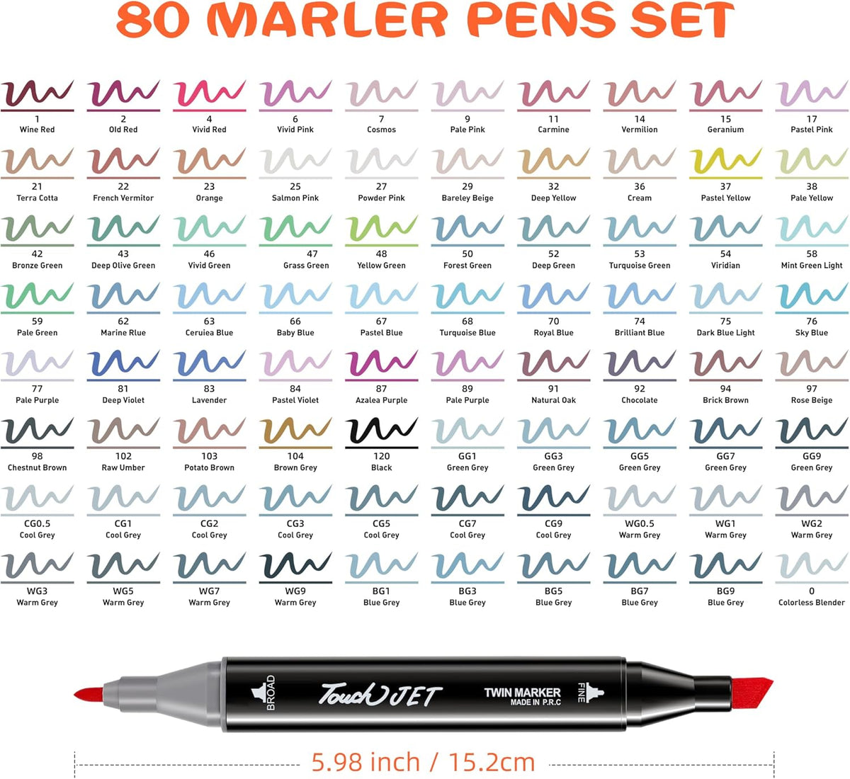 Alcohol Markers, 80 Colors Dual Tip Art Markers, Drawing, Coloring Marker for Kids Sketching Adult Coloring