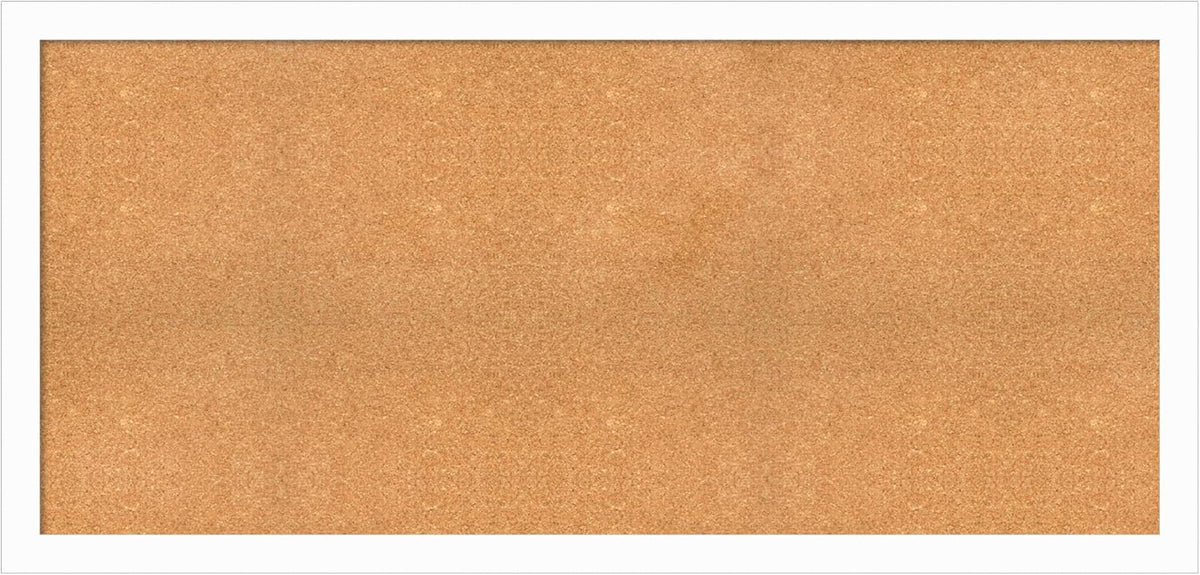 Amanti Art Natural Cork Board for Wall, 29x61 Vision Board with White Frame, Oversize Corkboard Office Decor for Home Organization, Casual Corkboard Pinboard to Display Items for Home Organization in