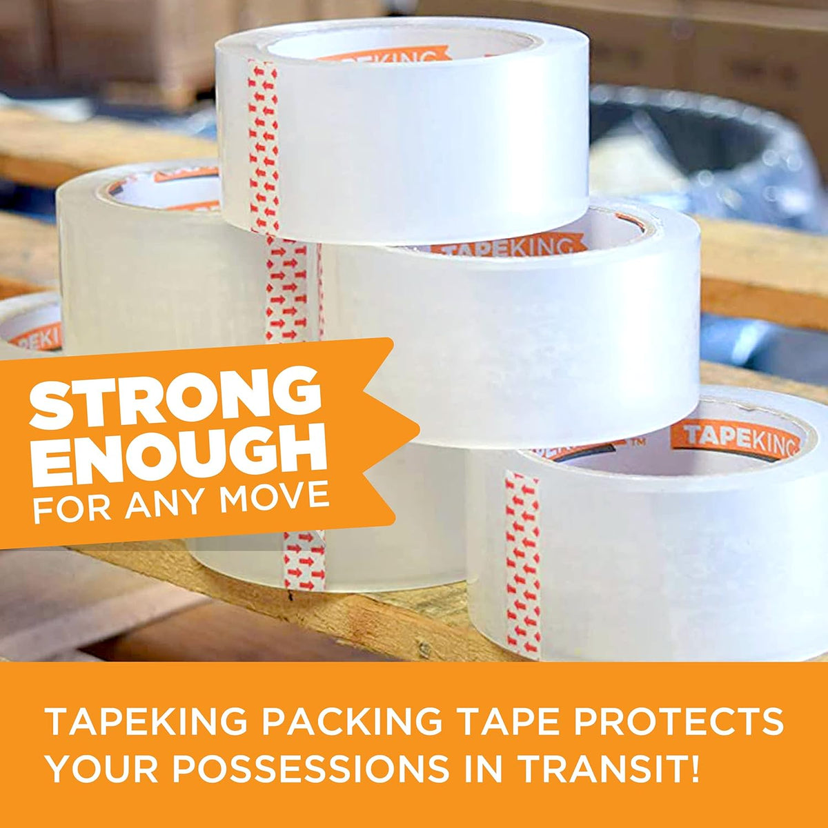 Tape King® Clear Packing Tape (12 Rolls) | 60 Yards Per Roll Heavy Duty Packing Tape 2.7mil Strong Adhesive for Moving Boxes, Shipping Cartons, Office Use, Storage & Wrapping