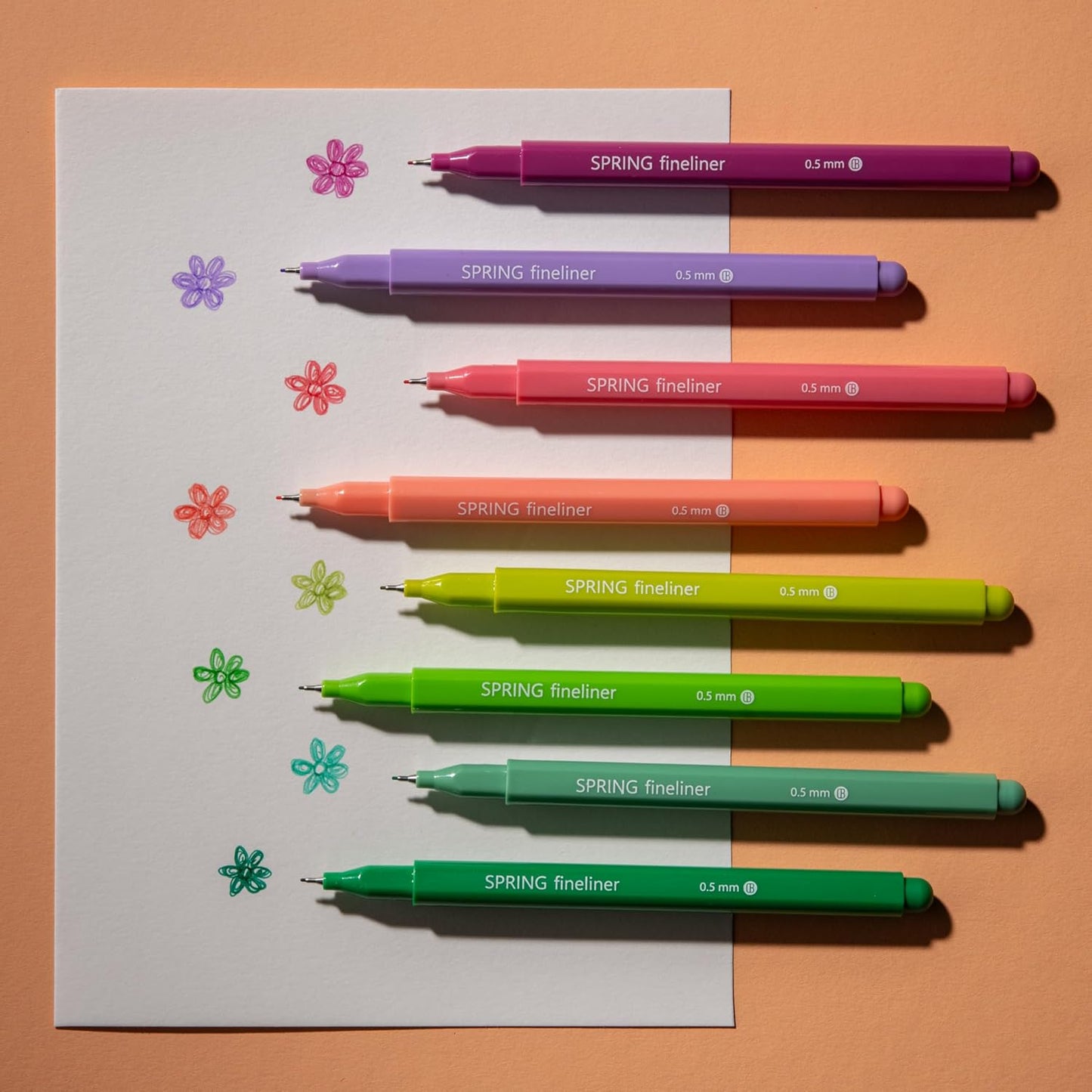 DIVERSEBEE Fine Tip Pens, 8 Bible Pens No Bleed Through, Assorted Colors, 0.5mm Fine Point Fineliner Markers for Journaling, Bible Study Journaling Supplies and Accessories (Spring)