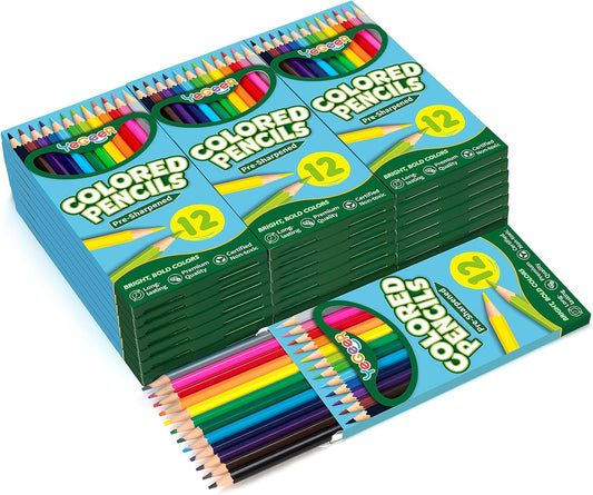 Colored Pencils Bulk, 12 Assorted Colors, Pre-sharpened Coloring Pencils Set for Kids and Adult, Teachers Essential Classroom Prizes, Back to School Supplies (18)