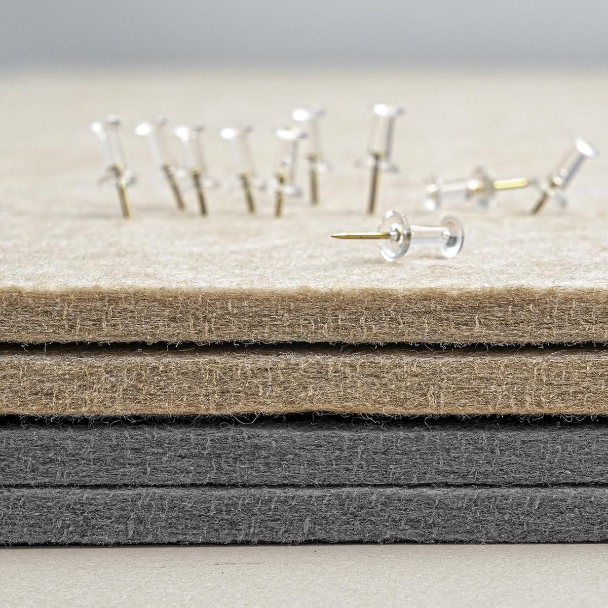 Large Bulletin Board - 48 x 36 Inches, Decorative Felt Pin Board for Wall - 4' x 3' Foldable Photo Display Board with Self-Adhesive Tape, Includes 20 Push Pins - Gray