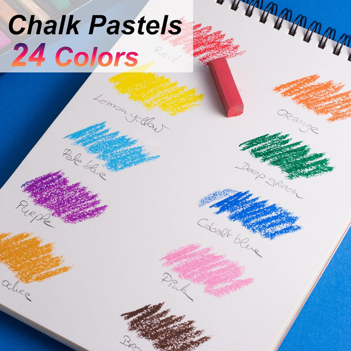 Soft Pastel for Artists, 24 PCS Vibrant Colors Chalk Sticks - Premium Pastel Art Supplies for Drawing, Blending, and Shading - Ideal for Adults and Beginners