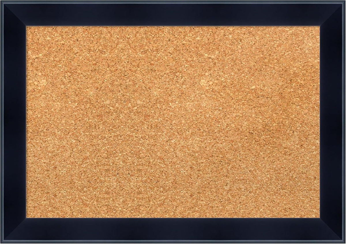 Amanti Art Natural Cork Board for Wall, 14x20 Vision Board with Black Wood Frame, Small Corkboard Office Decor for Home Organization, Modern Corkboard Pinboard to Display Items for Home Organization