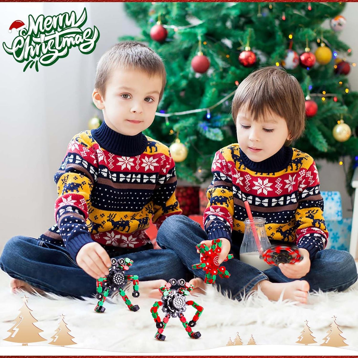 Fidget Spinners for Kids and Adults Christmas Fidget Toys Gifts, Stress Relief Sensory Toys for Boys and Girls Fingertip Gyros for ADHD Autism for Kids Birthday Gifts
