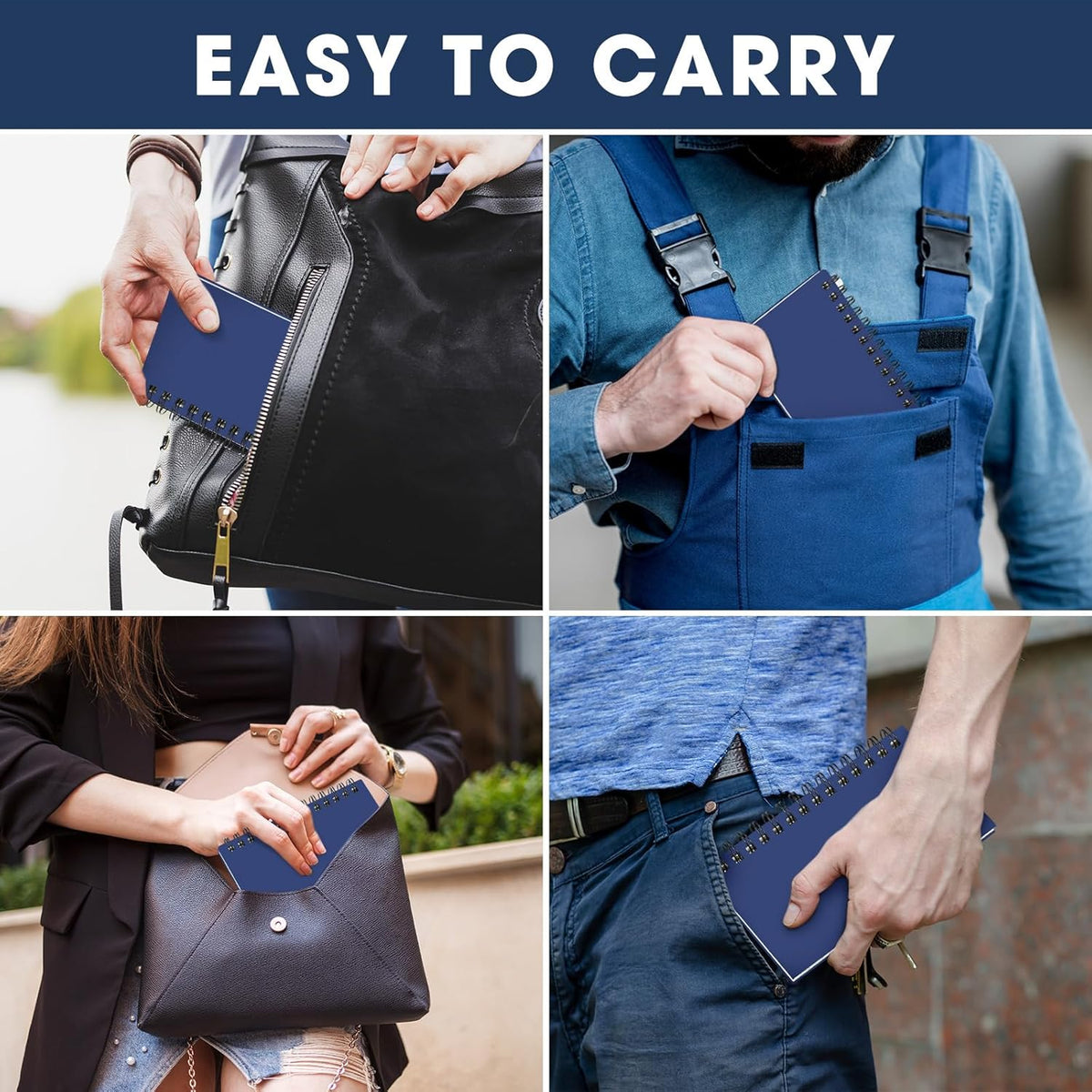 Jutom 18 Pcs Small Spiral Notebooks Memo Pads 3x5 Bulk Small Pocket Notebooks Mini Notepads with Lined Pages Small Journals for Office School Work Writing Supplies,120 Pages (Dark Blue)