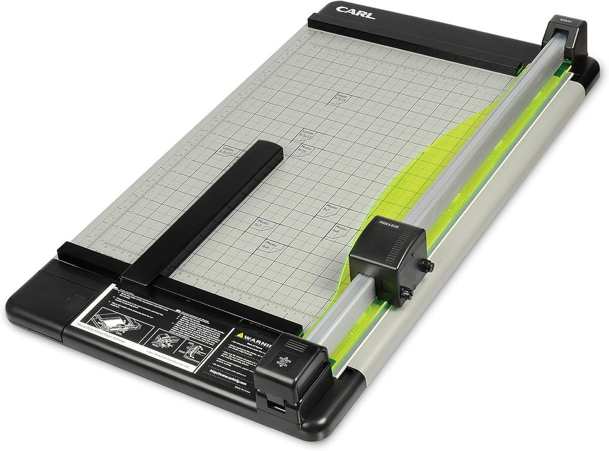 CARL Heavy Duty Rotary Paper Trimmer - 12238, Black/Silver, 18inch
