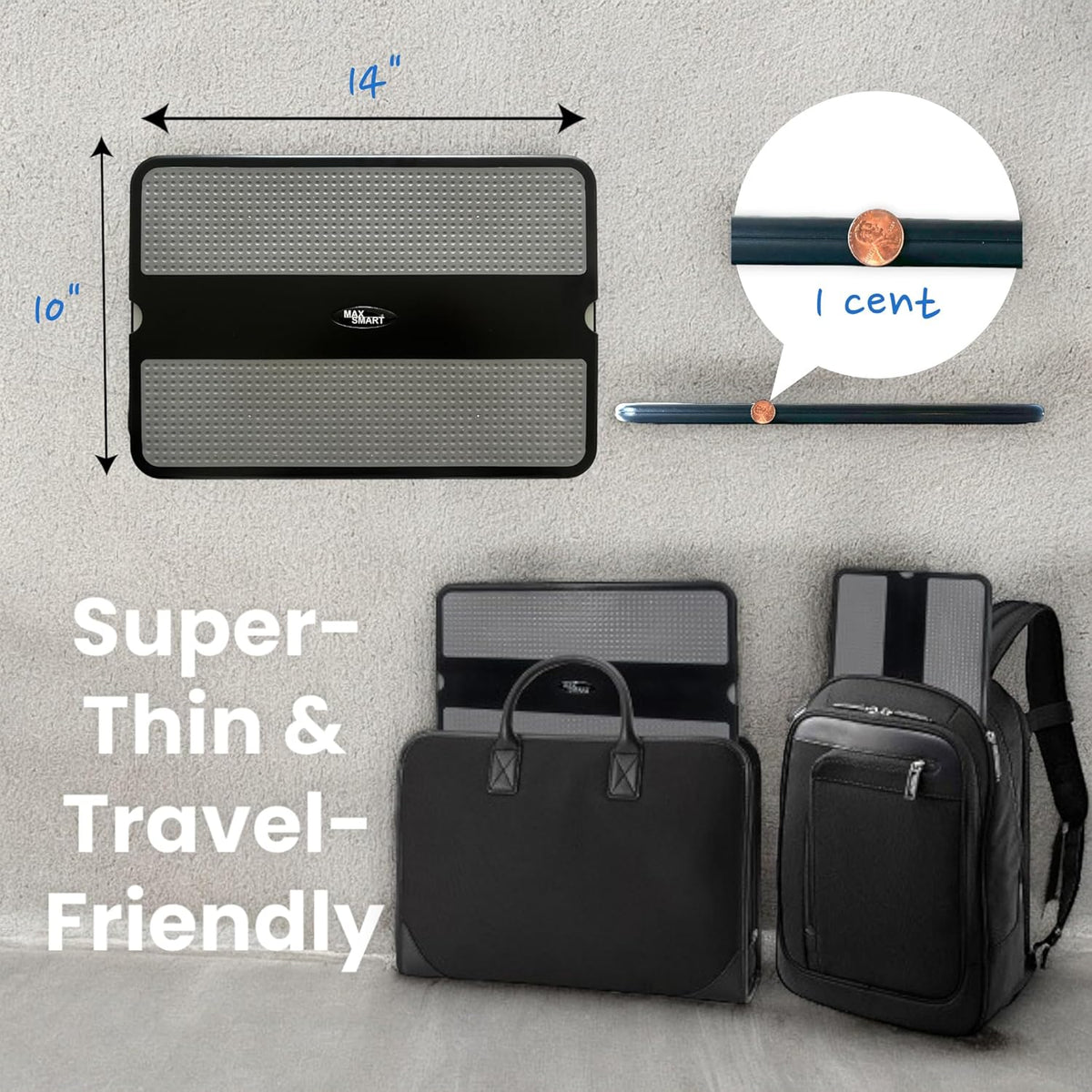 Portable Laptop Lap Pad, Laptop Desk with Retractable Mouse Tray, Sturdy Stable Work Surface for Bed Sofa Couch or Travel