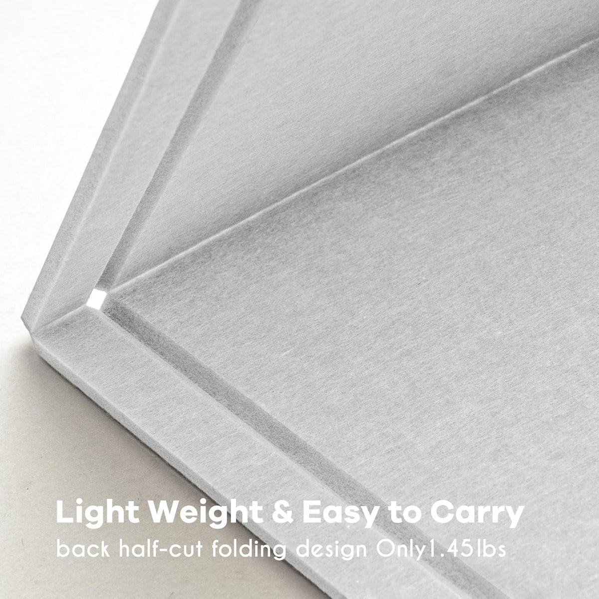 Bulletin Board, 36 x 24 Inches Felt Pin Board, Cork Alternative for Wall, 3' x 2' Foldable Self-Adhesive Vision Board with 20 Pushpins - Light Gray