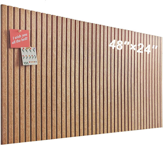 Large Cork Board for Office, 8 Pack Felt Wall Tiles with Slat Wall Paneling and Safe Removable Adhesive Tabs, Felt Bulletin Board Pin Board Cork Boards for Walls - Copper