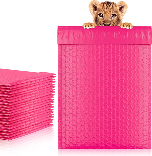 Pink Poly Bubble Mailers Self Seal, 6.5 x 9 Inch. Pack of 350 Bubble Packaging Envelopes for Shipping. Durable Padded Envelopes Waterproof. Self Seal Padded Mailers. Shipping Packages