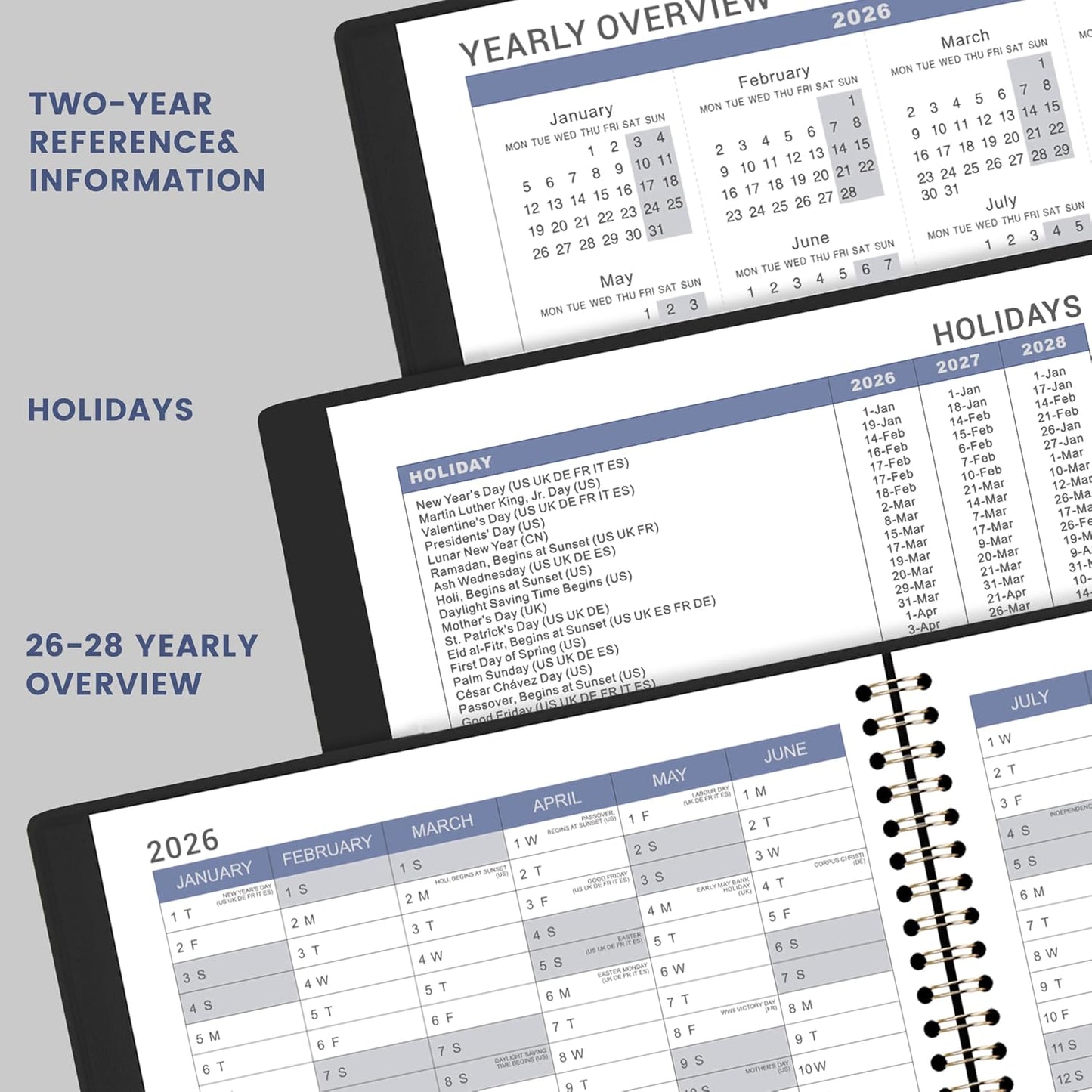 2026 Weekly Appointment Book - Daily Hourly Planner 2026 from January 2026 - December 2026, 8.5" x 11", 15-Minute Interval, Monthly Tabs, Leather Cover, Perfect for Your Life
