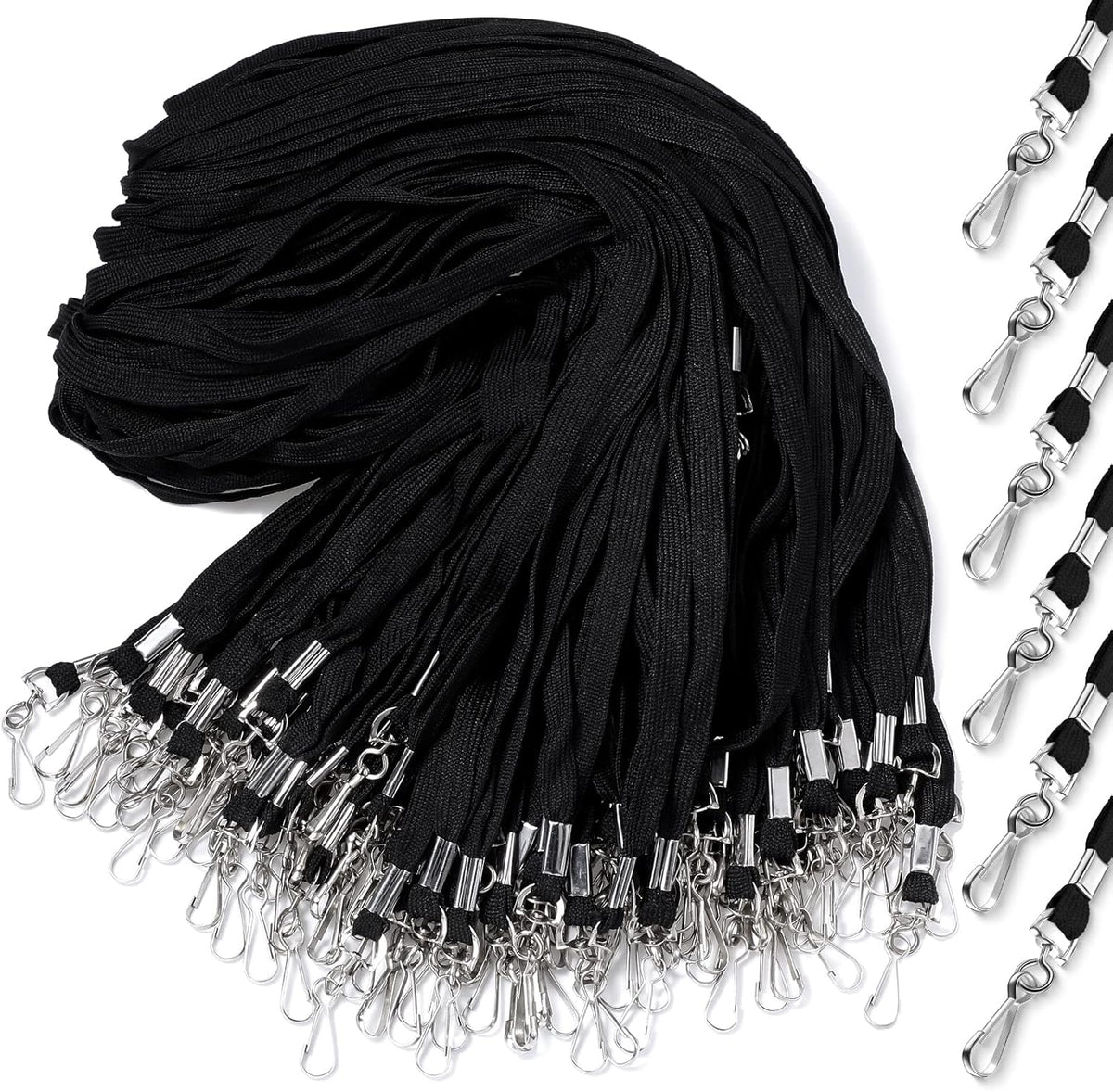 Epakh 200 Pcs Lanyards for ID Name Badge Holder Neck Lanyard Flat with Clips Neck Straps for Office School Nurse