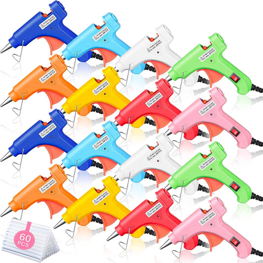 Zhengmy 16 Pcs Mini Hot Glue Gun with 40 Sticks Crafts Hot Glue Guns High Temp Repairs Kit for School DIY Arts Class Projects Office Home Quick Repairs