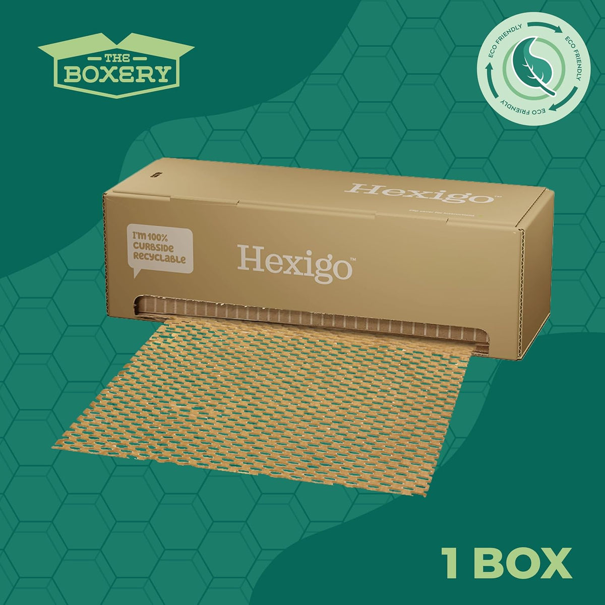 The Boxery Honeycomb Packing Paper 15”x3600” (300’) Self Dispensed Box, Cushioning Wrap, Box Filler, Void Filling, Shipping & Moving Supplies, Alternative to Plastic Bubble|Eco Friendly-Small Business