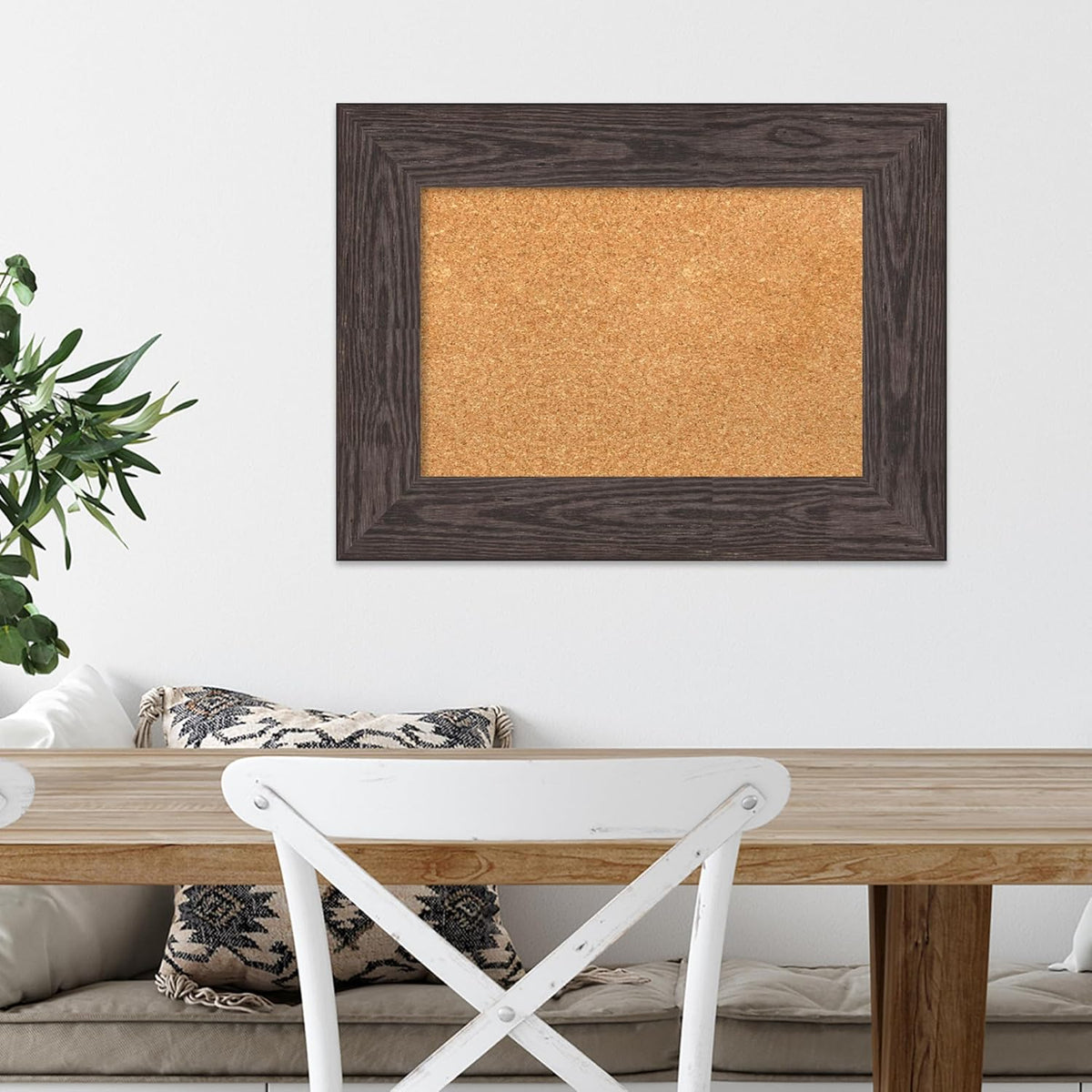 Amanti Art Natural Cork Board for Wall, 18x24 Vision Board with Black Wood Frame, Small Corkboard Office Decor for Home Organization, Country Rustic Corkboard Pinboard to Display Items for Home